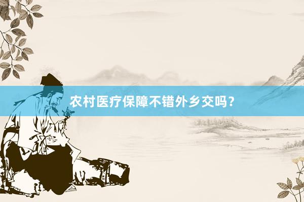农村医疗保障不错外乡交吗？